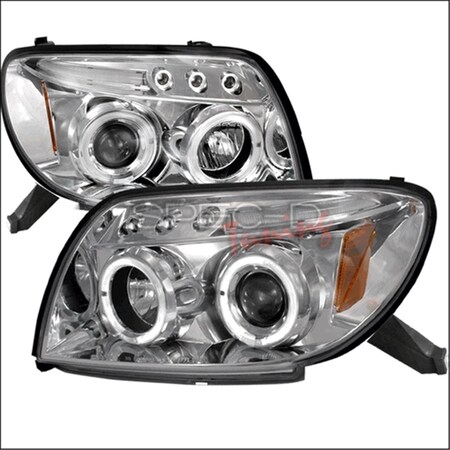 Overtime Halo LED Projector Headlights for 03 to 05 Toyota 4Runner; Chrome - 18 x 17 x 22 in. OV516189